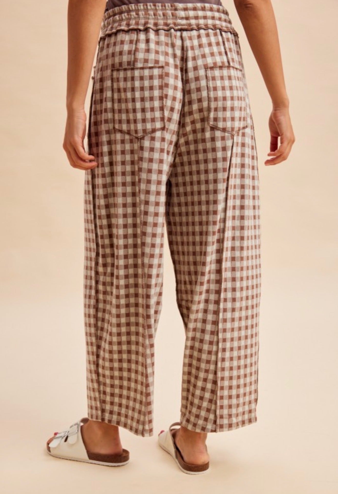 Millie Check Barrel Pants