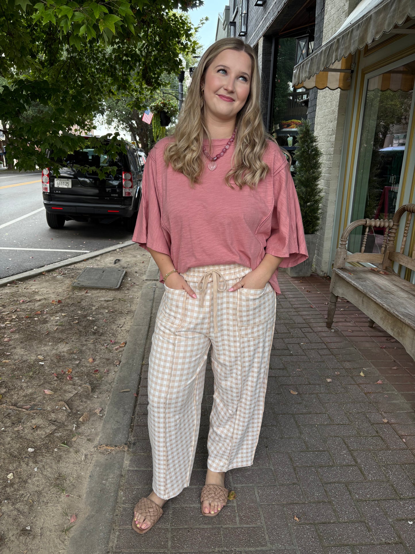 Millie Check Barrel Pants