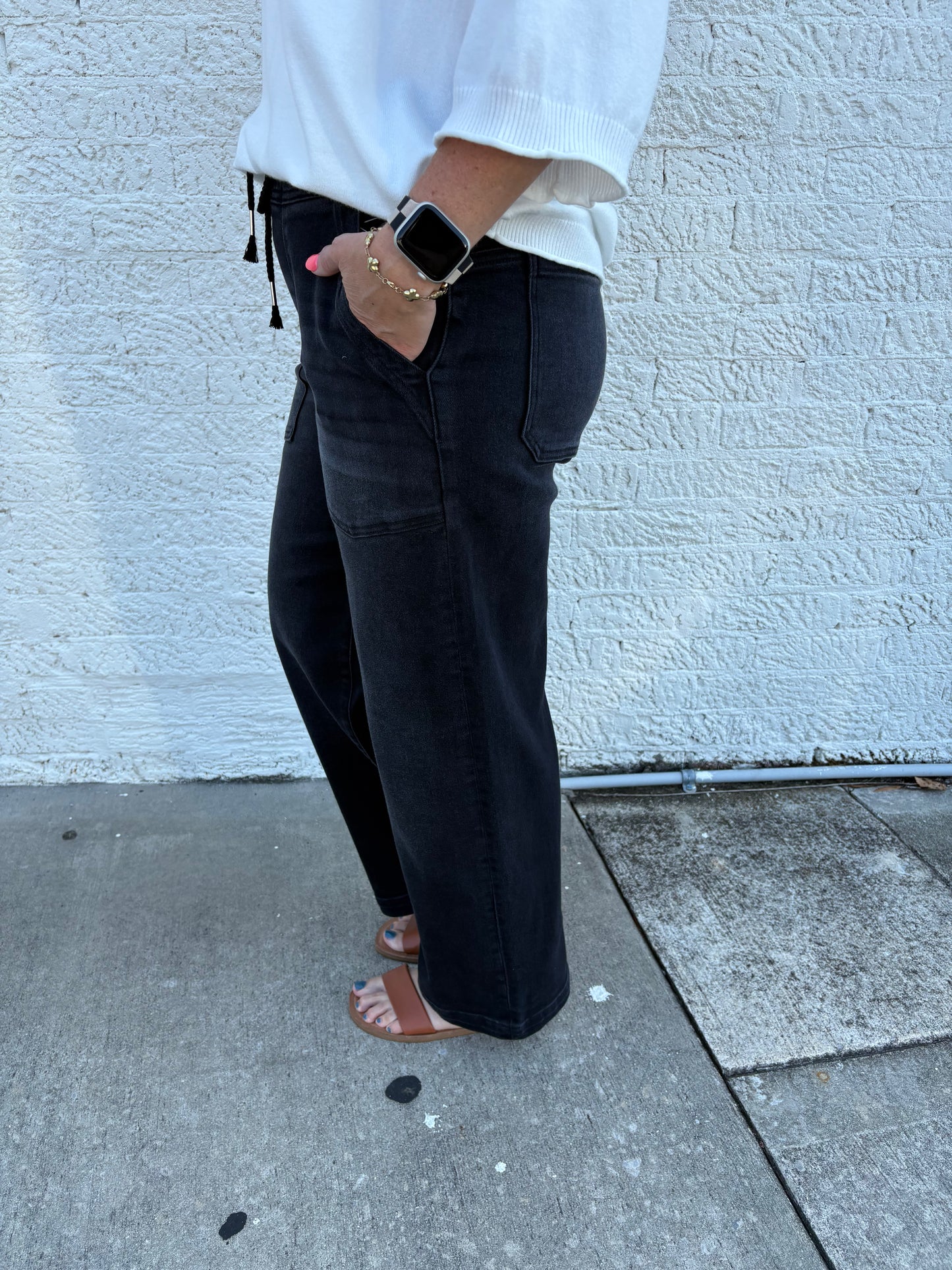 Black Stevie Pull On Jeans - Risen