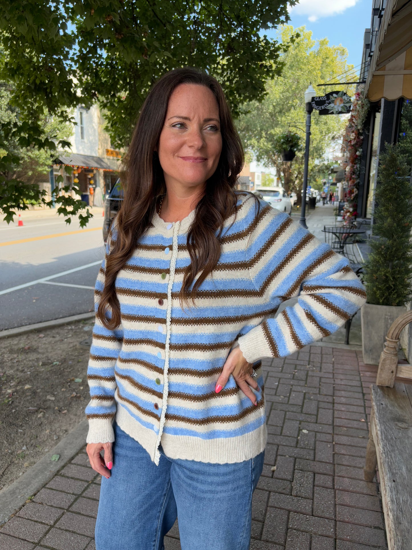 Blue Skies Striped Cardigan