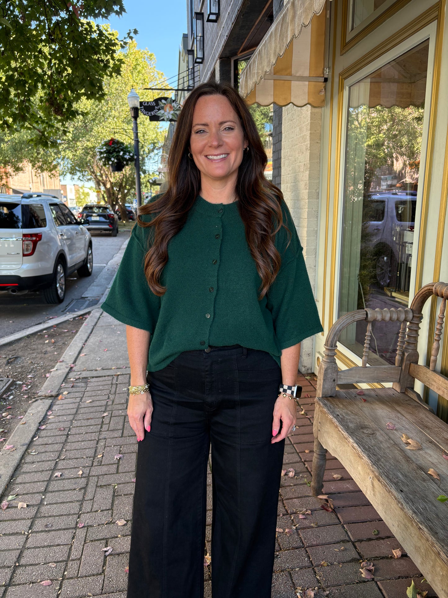 Evergreen Button Sweater