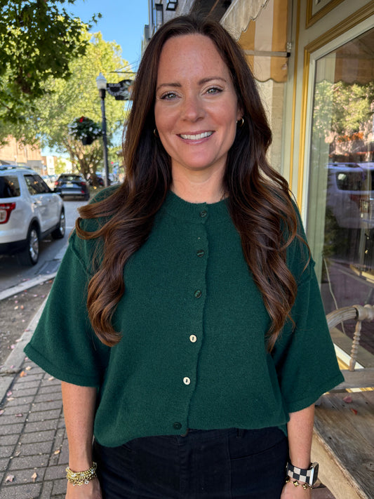 Evergreen Button Sweater