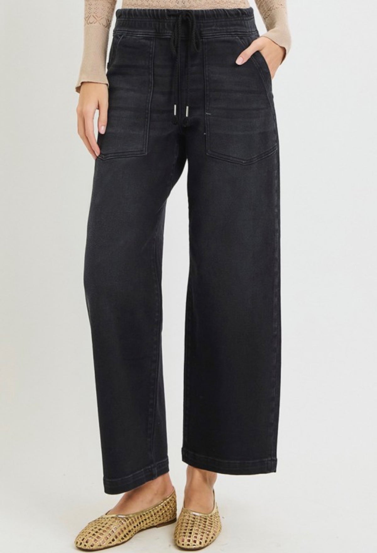 Black Stevie Pull On Jeans - Risen