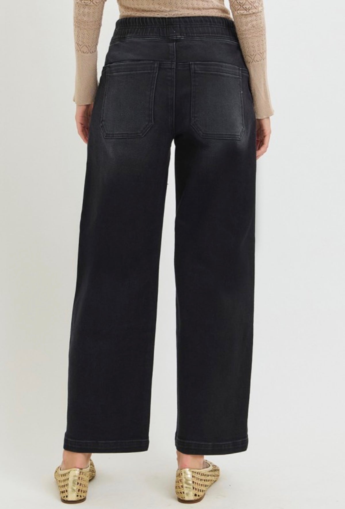 Black Stevie Pull On Jeans - Risen